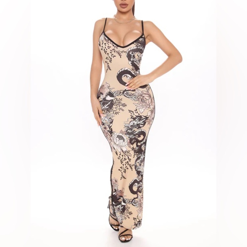 Sexy dragon maxi dress from fashion nova size small